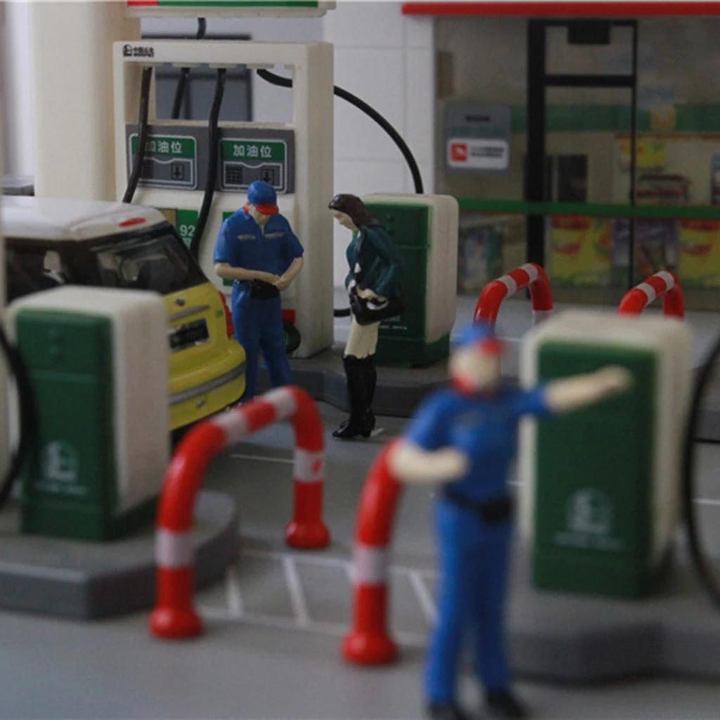 

1:64 Resin Doll Collection Repair Shop People Four Repair Technician and One Woman - Model Building Figurines