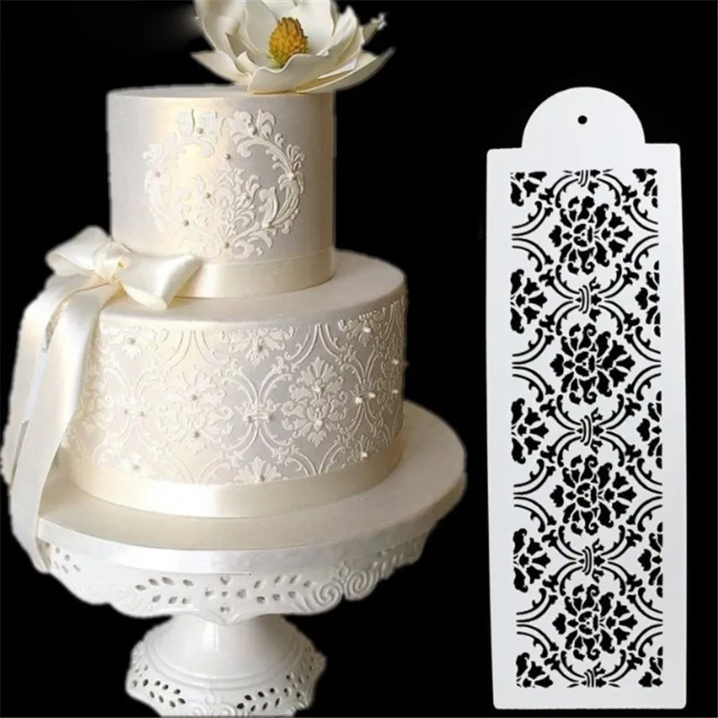 

Cake Decorating Tool Damask Lace Border Cake Side Cupcake Stencil Sugarcraft Decoration Mould Baking Tool Kitchen Accessories