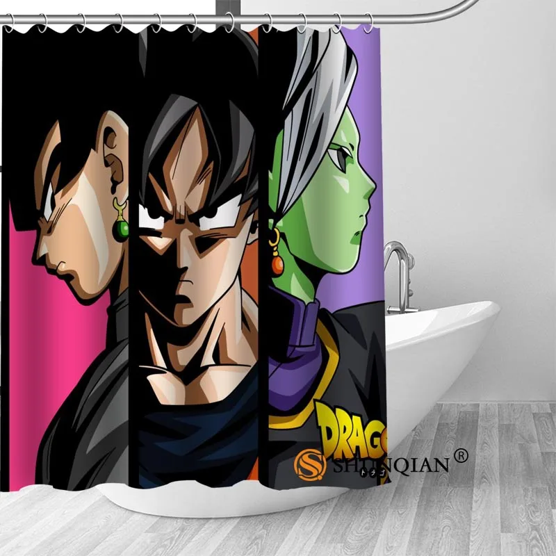 Custom Dragon Ball Hot Sale Polyester Fabric Printing Shower Curtain 12 Hooks For The Bathroom 3D Waterproof Bath Curtain - Цвет: Shower Curtain