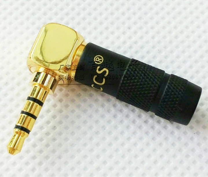 10pcs palic 90 Degree Jack 3 5 mm Headphone Plug Right Angle 4 Pole Stereo Audio Jack Connector for Cable Adapter