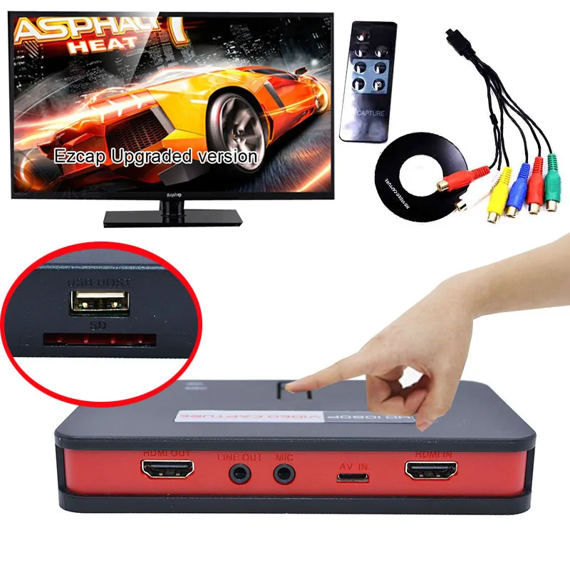 HD Video Game Capture 1080P HDMI YPbPr CVBS OBS for PS3 PS4 Set-Top Box Playback