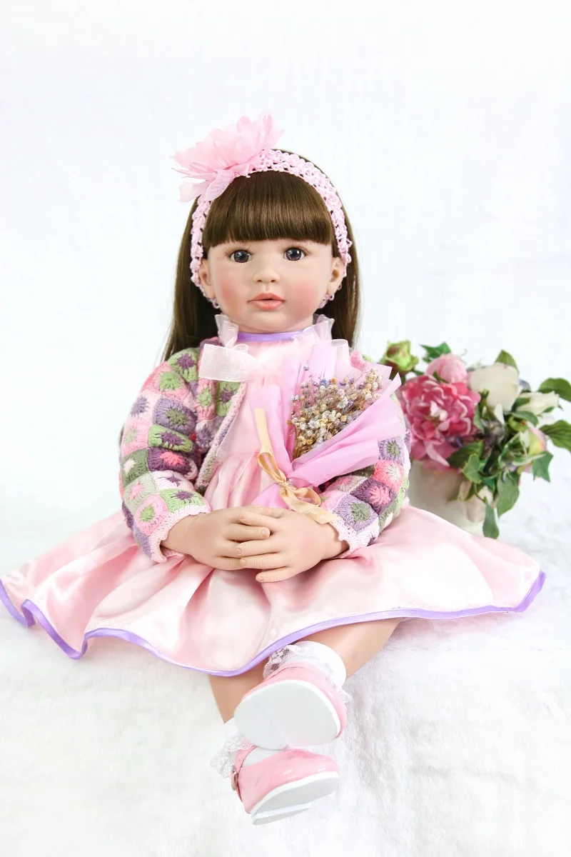 

60cm Silicone Vinyl Reborn Baby Doll Toys For Girl Like Real Princess Toddler Babies Alive Bebe Brinquedos Birthday Xmas Gift