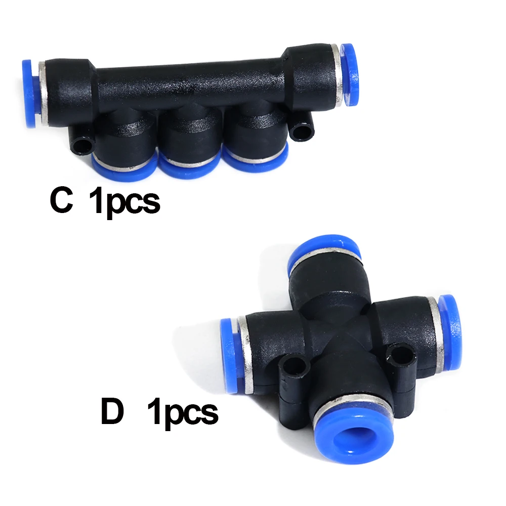 10 шт. 10 мм Воздушный Пневматический комбинированный OD пластиковый встроенный толчок для подключения фитингов комплект трубных фитингов набор пневматических фитингов