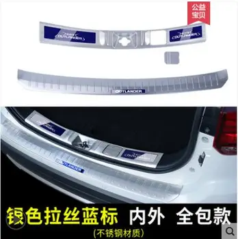 

For Mitsubishi Outlander 2016 2017 to 2019 Car styling Stainless Steel Inner Rear Bumper Protector Sill Trunk Tread Plate Trim
