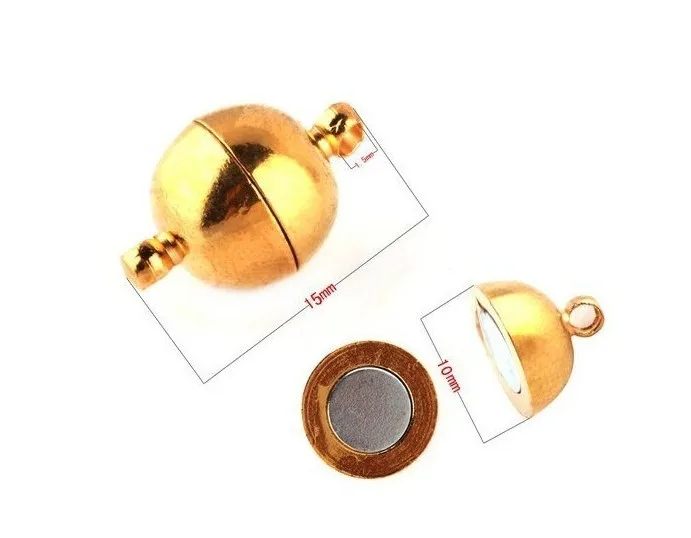 10 мм магнитная застежка, позолоченный браслет Цепочки и ожерелья магнитная застежка, Модные украшения застежками