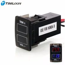 Car Interface 12V Digital LCD Voltage Meter Battery Monitor and Car Thermometer Use For Honda,Civic,Spirior,CRV,Fit Jazz,City