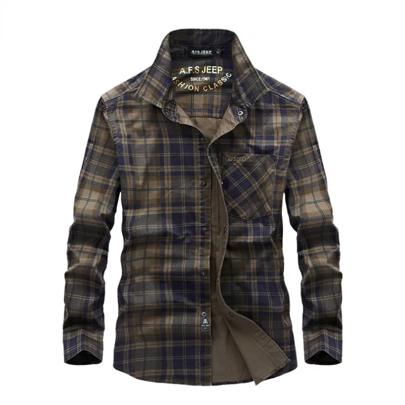 

M-3XL Male Long SLeeve Shirts Spring And Autumn Long Sleeve Shirt Men's Casual Cotton Shirt Plaid Shirt