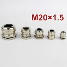 1 шт. M20* 1,5 Никель латунь металл IP68 Водонепроницаемый кабельные вводы разъем подходит для 6-12 мм