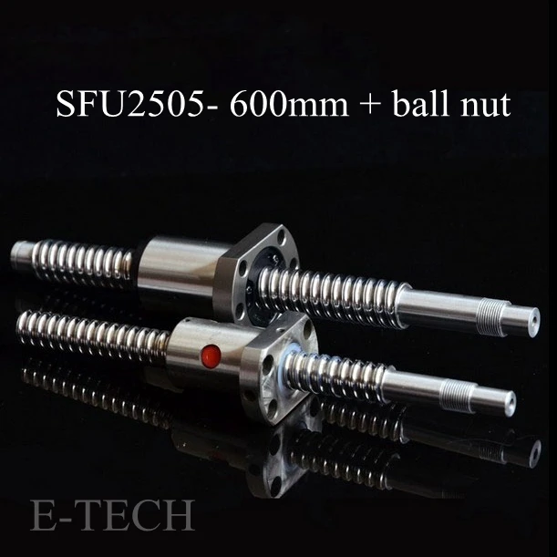 

2pcs/Lot! Ball screw SFU2505 set : ballscrew SFU2505 L600mm Without End Machined +SFU2505 Ball Nut