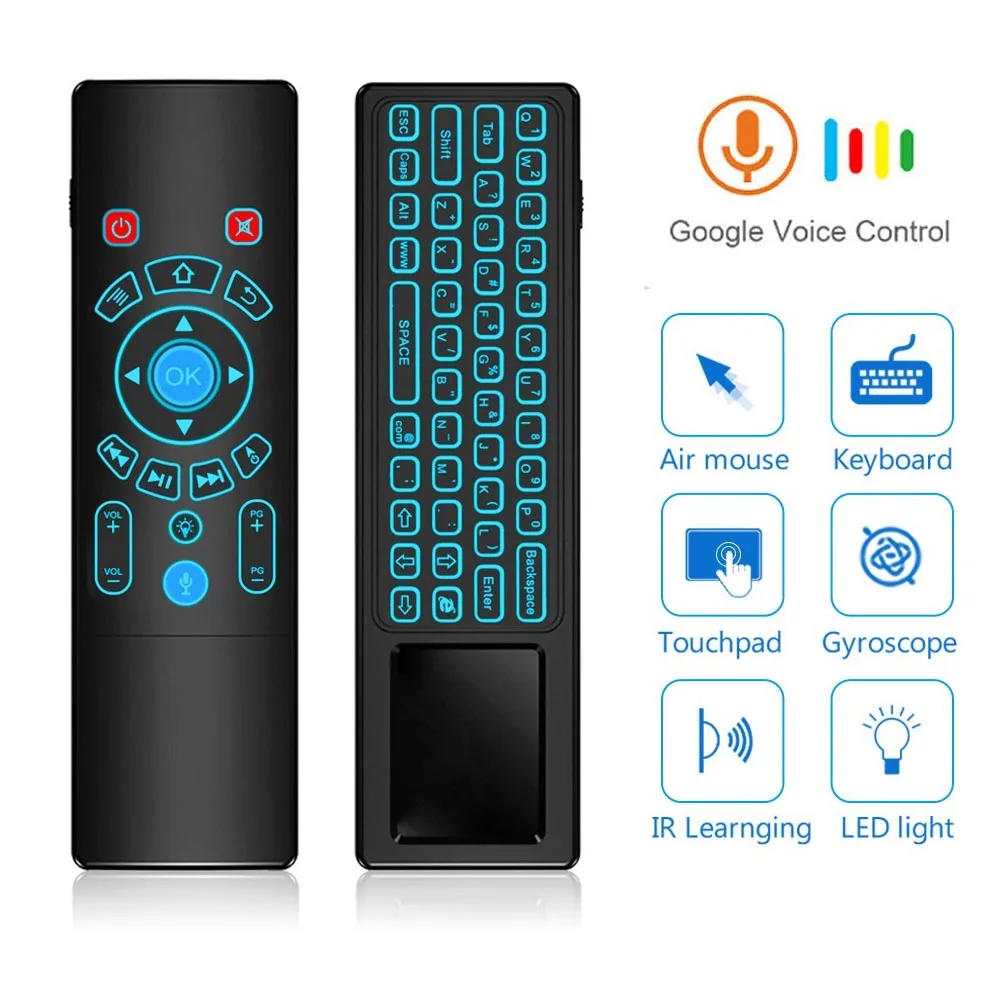 

T6 Plus Backlit English 2.4G Wireless Fly Air Mouse Wireless Keyboard & touchpad Remote Control for Android TV Box mini PC