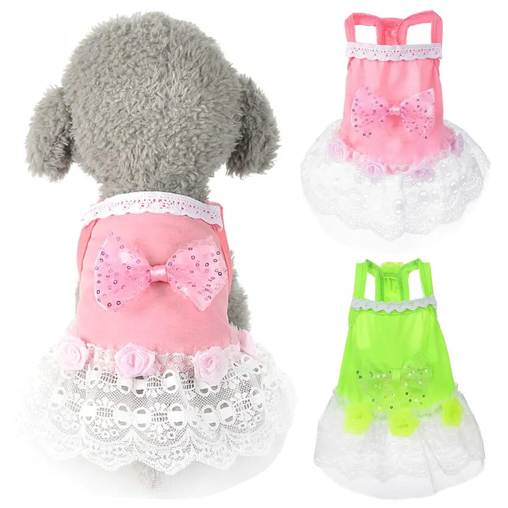 

Spring Autumn Pet Dog Cat Lace Dress Puppy Skirt Coat Clothes Apparel Costume hot