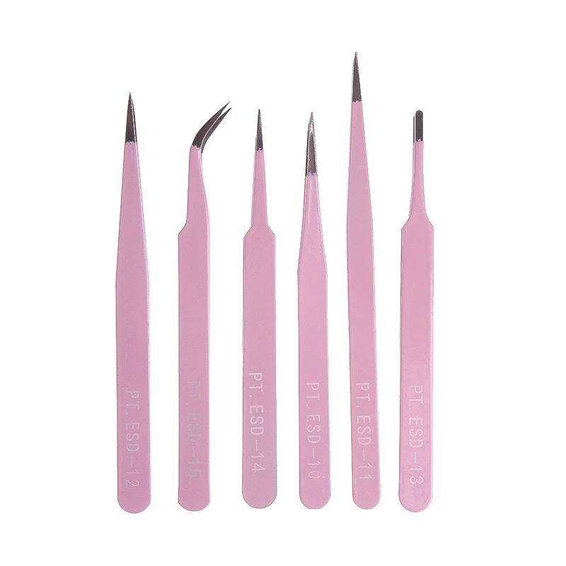 

1pc Fashion Pink stainless steel Mink eyelash extension Straight Or bend Optional tweezers professional Eye Lashes Tweezers