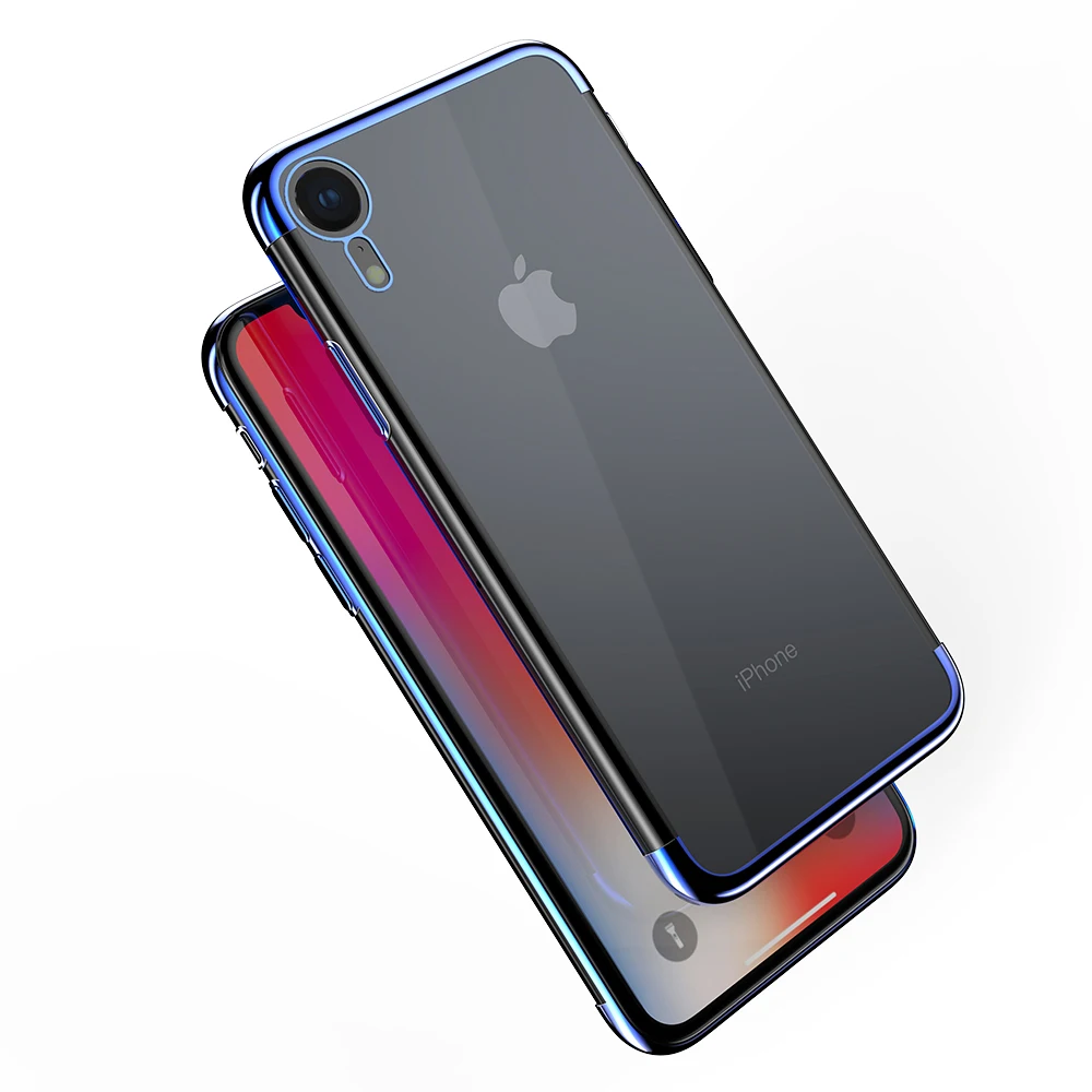 

Luxury Silicone Clear Case For iPhone Xr Xs Max 6 6s 7 8 Plus TPU Soft Plating Frame Transparent Back Cover For iPhone Xr Xs Max