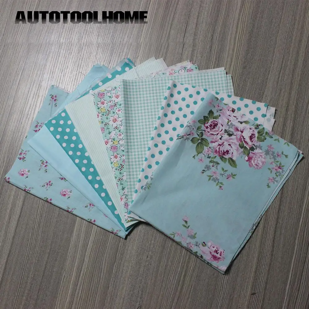 

8 PCS 40cmx50cm Victoria Patch set flower Printed cotton fabric for quilting patchwork Patches