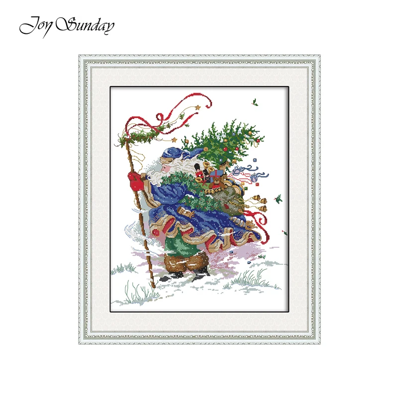 New Arrival Stamped Cross Stitch Kits Joy Sunday Christmas Cross Stitch