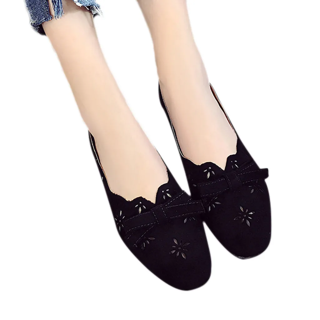 

Genuine MUQGEW Ladies Shoes Women's Solid Butterfly Knot Square Toe Heel Loafers Doug Single Shoes Chaussures Femmes #T