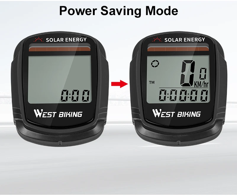 WEST BIKING велокомпьютер с солнечной батареей беспроводной водонепроницаемый Спидометр для велосипеда одометр автоматический Пробуждение Цикл компьютер