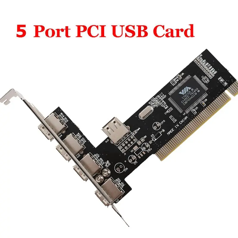 

Brand New 5 Port USB 2.0 Riser Card High Speed Adapter Card PCI Motherboard Extension Card PCI Card