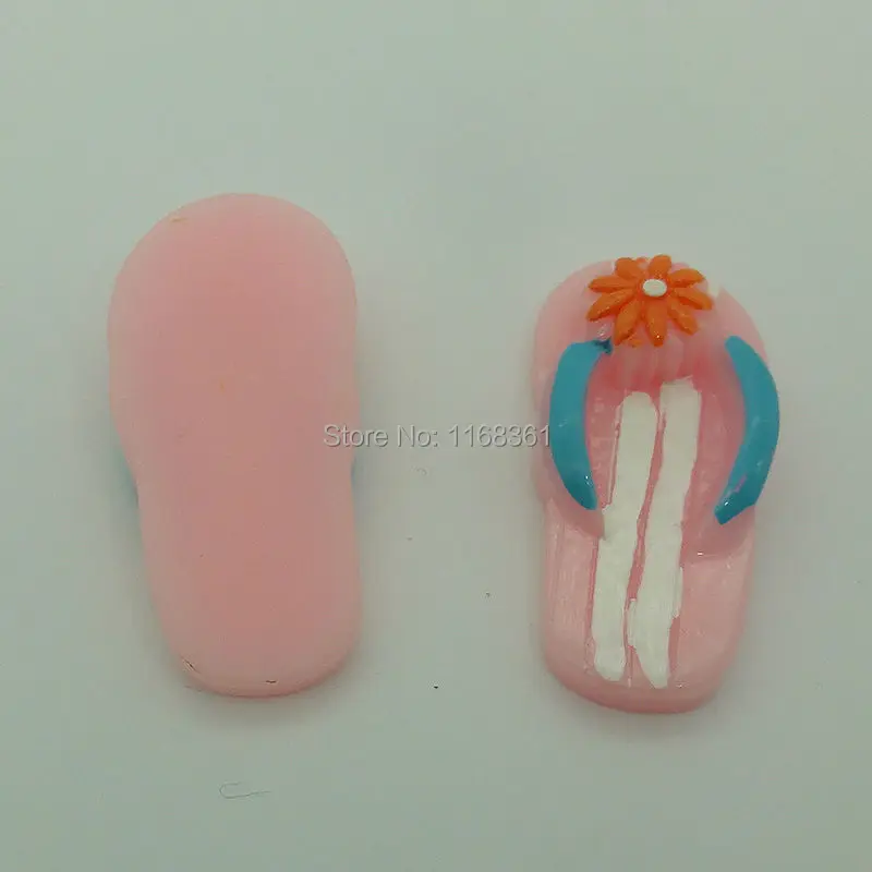 1pcs/lot resin flat back Halloween flower slipper 36mm Cabochons Scrapbooking Hair Bow DIY Christmas decration C110-3