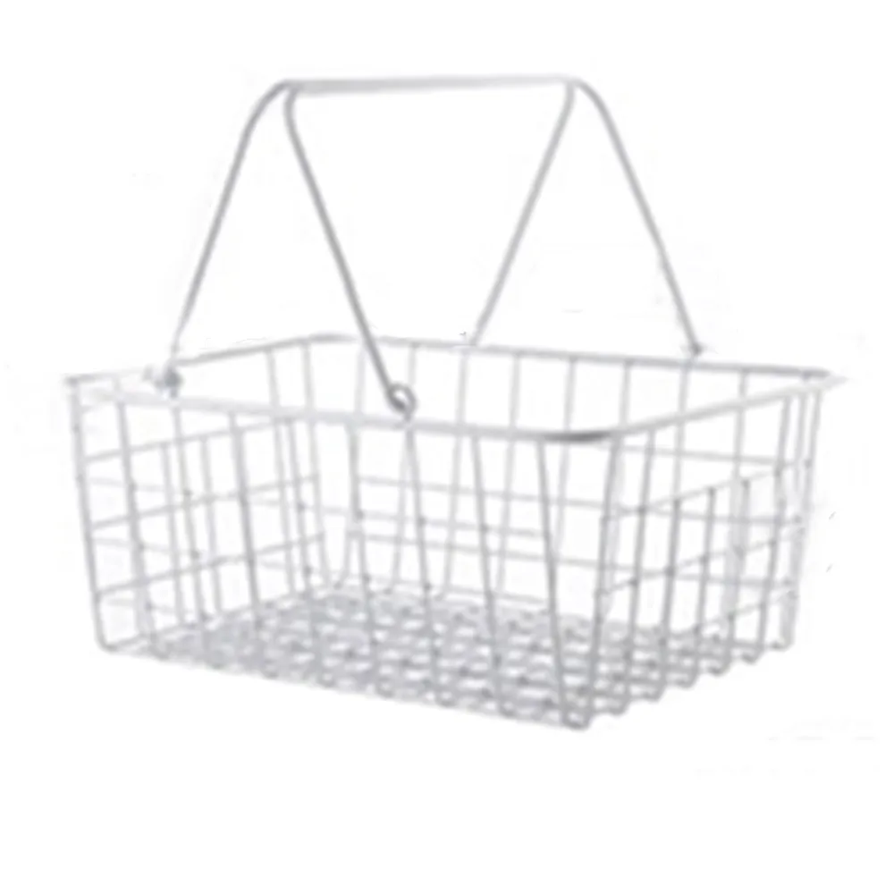 

Japanese Style Wrought Iron Storage Basket Portable Sundries Small Basket Desktop Fruit Storage Basket