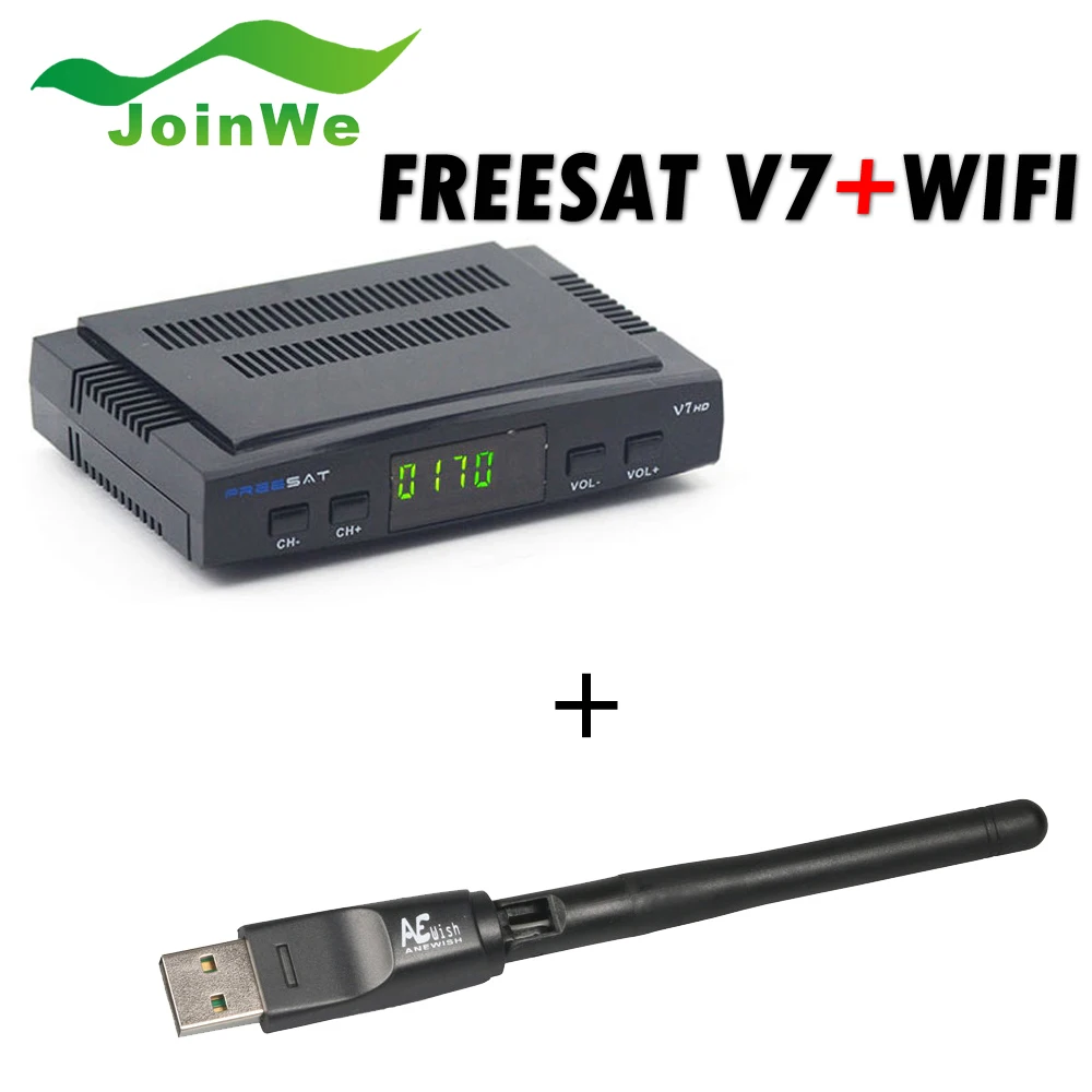 

FREESAT V7 Satellite Receiver With WIFI 1080P FULL HD DVB-S2 Support Cccam Newcam via USB Wifi dongle Free Shipping