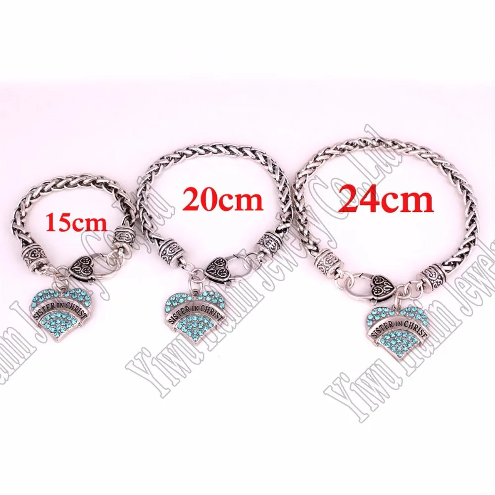 Three Kinds Of Length A Set Studded With Crystals Sister In Christ Three Kinds Of Length A Set Studded With Crystals Sister In Christ Heart Pendant Bracelet Link Chain Bracelets From Jewelry Accessories On