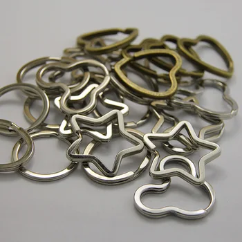 

500Pcs Metal Pentagram Star Key Holder Split Rings Keyring Keychain Loop Circle Hook Accessories- Free shipping