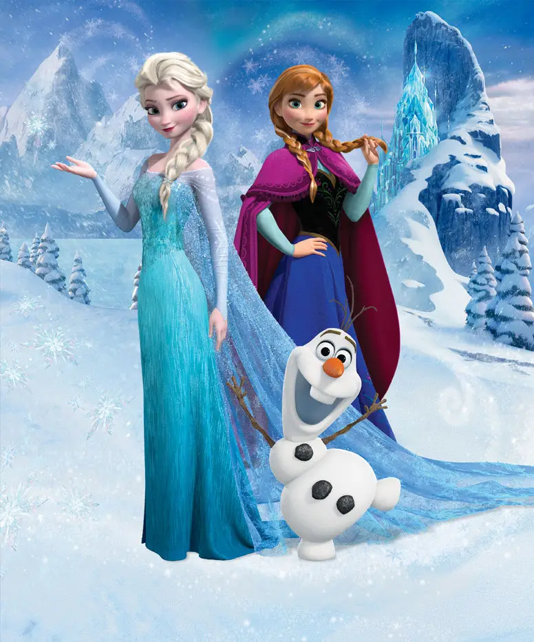 

5x7FT Anna Princess Queen Elsa Oalf Snowy Mountain Custom Photo Studio Backdrop Background Vinyl 220cm x 150cm