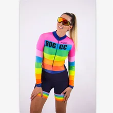 2019 kafitt cycling skinsuit rainbow color long sleeve bike women team triathlon competition swimsuit ropa ciclismo mujer custom