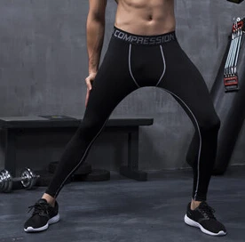 Мужские компрессионные брюки для бодибилдинга, бега, фитнеса, упражнений, обтягивающие леггинсы, компрессионные колготки, брюки, одежда - Цвет: style 2015020