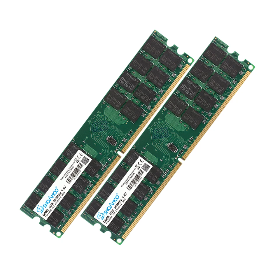 Оперативная память SNOAMOO DDR2 4 ГБ 800 МГц PC2-6400 Настольный ПК Память DIMM 240 контактов для системы AMD Совместимость высокого качества