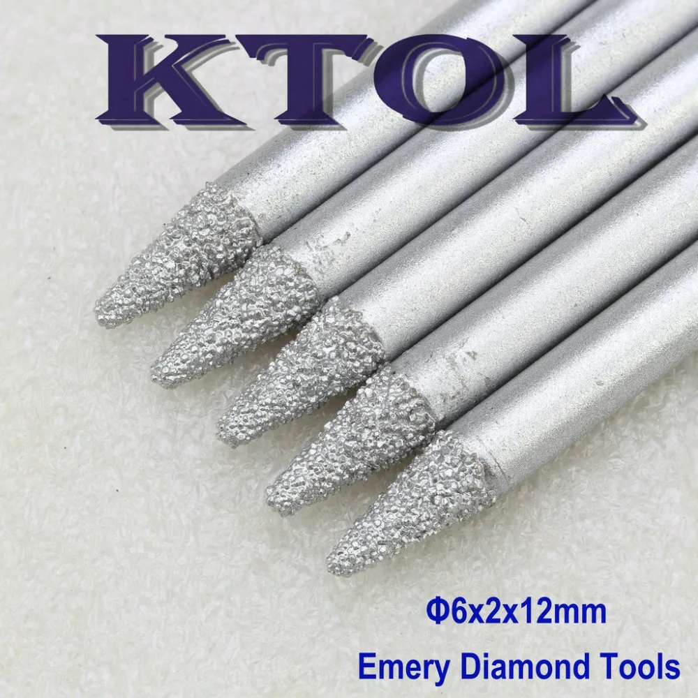 

6*2*12mm 20 Degree CNC Milling Cutter Diamond Tools for Stone Marble 3D Carving V Shape Taper Ball End Mill CNC Engraving Bit