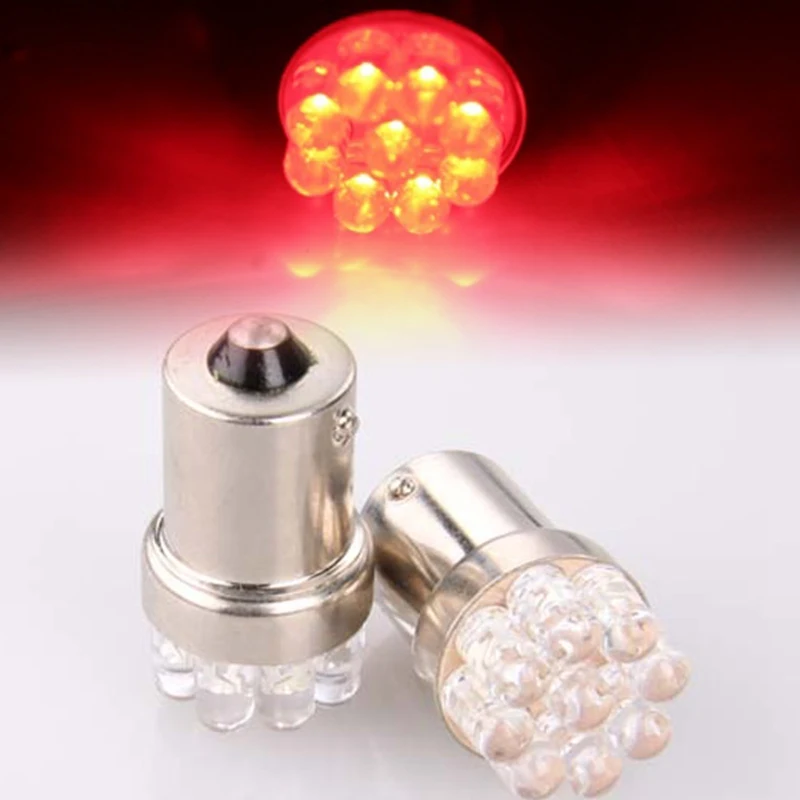 

2X Red LED Car R5W 1156 Bulbs with 9 LED Each Car Rear License Plate Light Taillights 12V