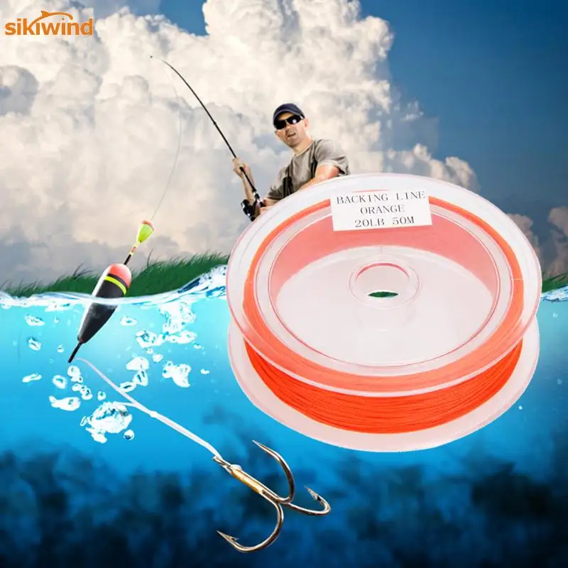 Sikiwind 1 шт. 50 м Fly леска 3 цвета плетеный провод летучей рыбы опорные линии 20LB