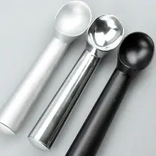 100 шт серебристо-серый черный кухонный роскошный Металл антипригарный антифриз совок для мороженного ложка длиной 18 см