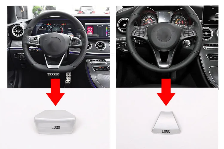 ABS Chrome Car Steering Wheel Sticker Emblem Decor for AMG Logo for Mercedes Benz New C