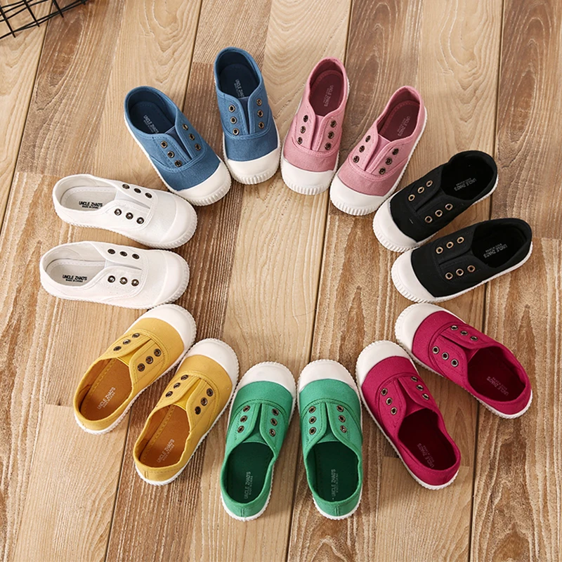 

LLZCY Spring Shoes Children shoes Slip on Pure Color flats for Child loafers