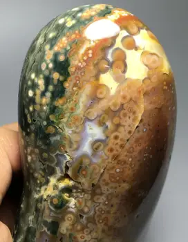 

593g Tchotchkes Raw NATURAL OCEAN JASPER QUARTZ CRYSTAL sphere HEALING buddha incense burner