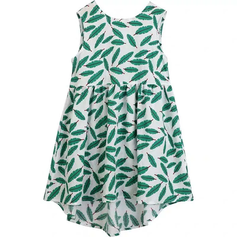 

Girl Party Dress Summer Printing lol Dress Small Leaves lol Surprise Robe fille Clothes Teen Kids Infantil Dresses For Girls
