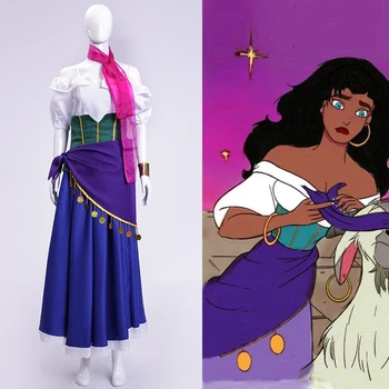 

The Hunchback of Notre Dame Esmeralda Cosplay Costume Purple Blue Party Dress