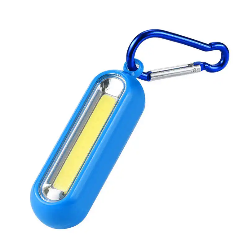 1xPortable COB LED Flashlight Carabiner Keychain Camping Light Hiking Torch Gift powerful led flashlight fanatic #4S14 (4)