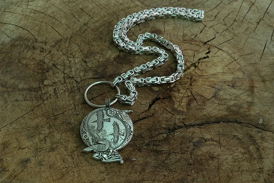 Odin Raven Pagan Symbol кулон викингов мужской скандинавский кулон с богами Кельт Скандинавская Руна ювелирные изделия с цепочкой из нержавеющей стали