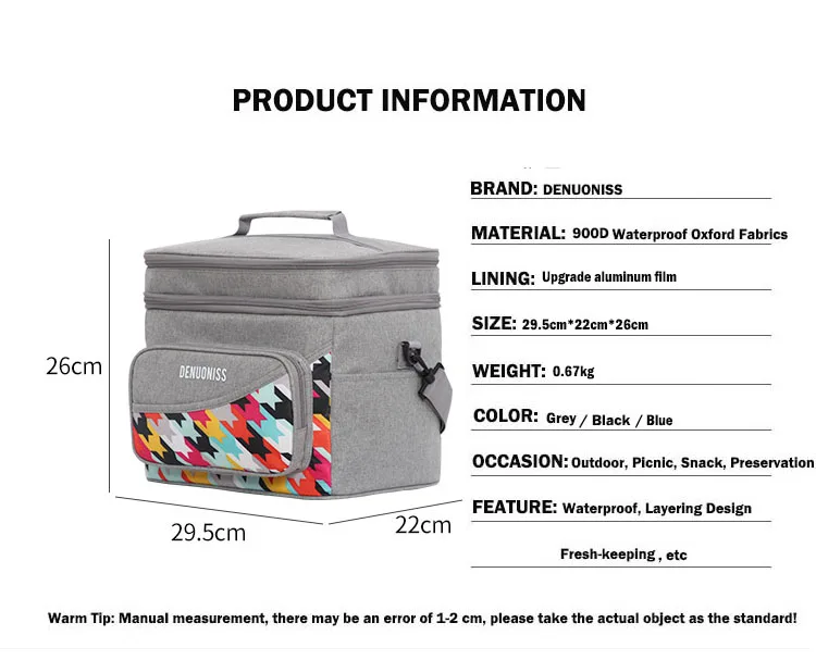 Изолированные водонепроницаемая сумка для пикника Оксфорд герметизирующий холодный Кемпинг термальность охладитель Термосумка для пищи герметичные Bento сумка