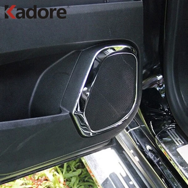 

For Cadillac SRX 2012 2013 2014 Car Door Bottom Loudspeaker Frame 4PCS Stainless Steel Audio Speaker Cover Interior Mouldings