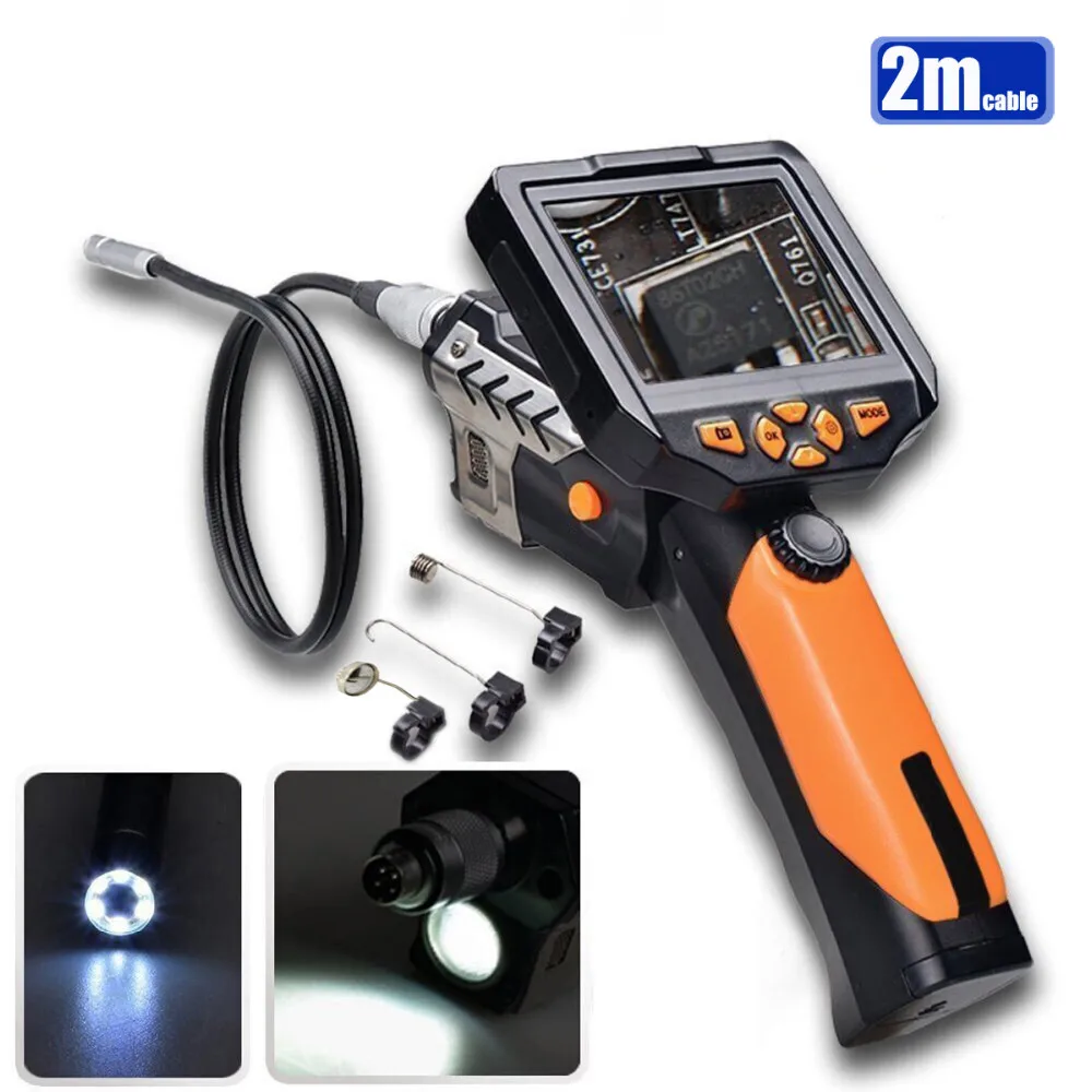 

Handheld Endoscope NTS200 Inspection Camera with 3.5 Inch LCD Monitor 8.2mm Diameter 2 Meters Tube Borescope Zoom Rotate Flip