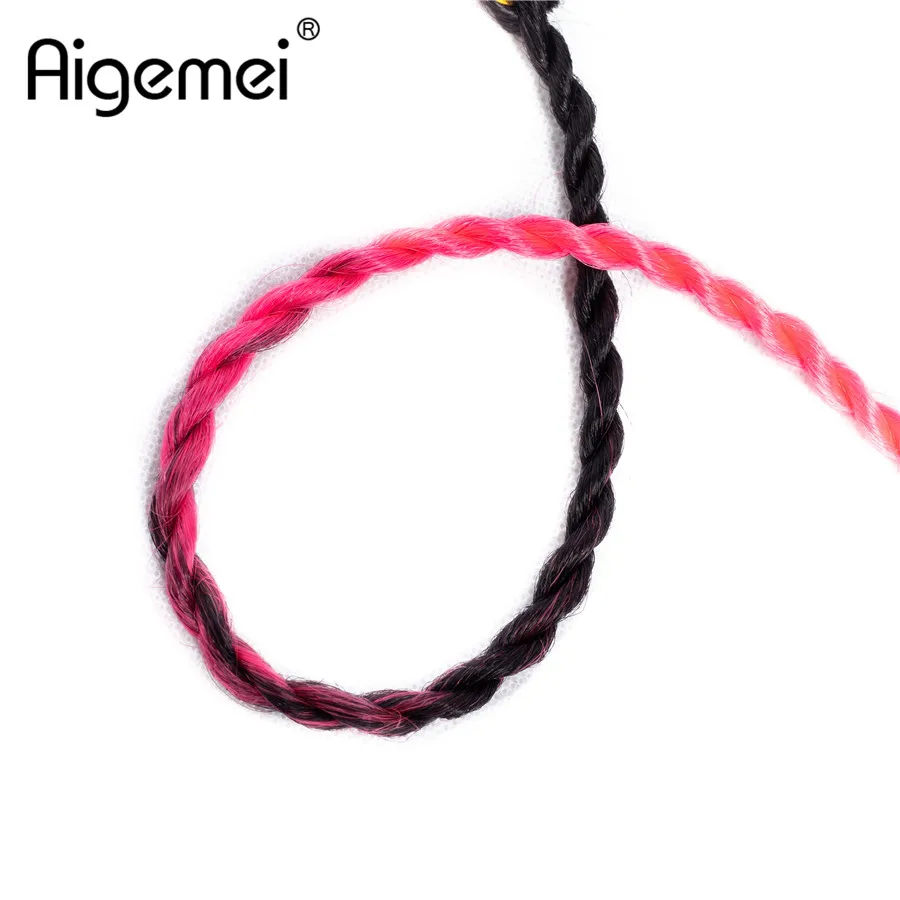 Aigemei, вязанные крючком косички, синтетические косички, волосы, Сенегальские, крученые, высокотемпературные волокна, волосы для наращивания, 24 дюйма, 20 корней/упаковка