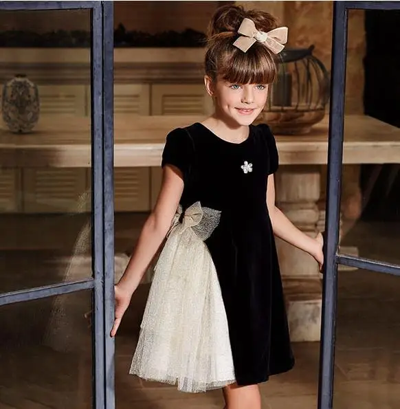 

Girl's Gorgeous party dress kid's summer Mesh stitching fashion dress
