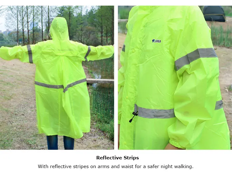 Reflexivo ao ar Capa de Chuva Capa de Chuva de Uma Jaqueta para Caminhadas Bluefield Unisex Livre Mochila Uma Peça Poncho Acampamento Ciclismo de 13 Jaq. caminhada