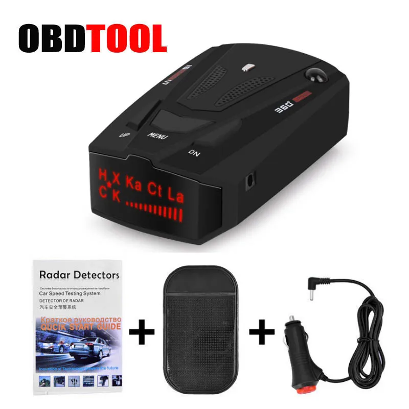 

New Black Auto Car Anti Radar Detector English Russian Voice Vehicle V7 Speed Voice Alert Warning 16 Band LED Display Detector