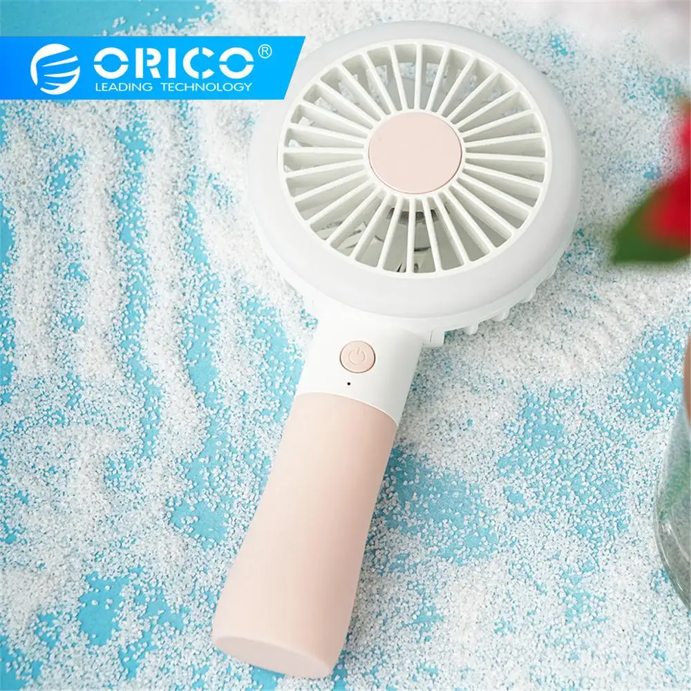

ORICO Portable LED Light Handhold Mini Fan Desktop 3 Level Adjustment USB Charging Fan For Home,Office,Student Dormitory,Outdoor